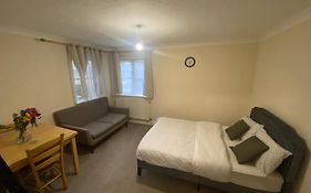 Large Double Bed And Bathroom